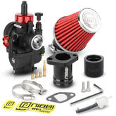 nibbi front view of PE24mm carburetor kit showing complete components and improved fit