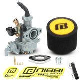 nibbi carburetor front view showing complete kit and clear upgrade benefit