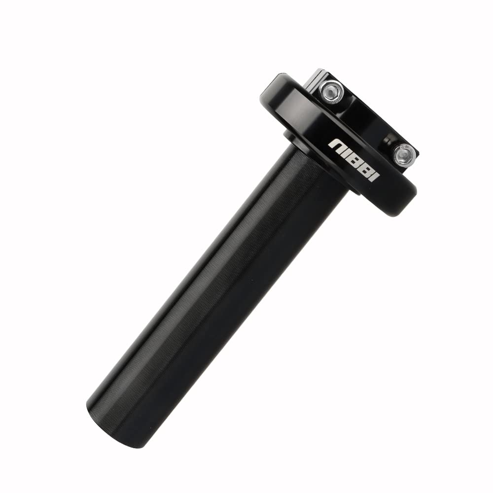 nibbi front view of black aluminum throttle showing durable design and better control