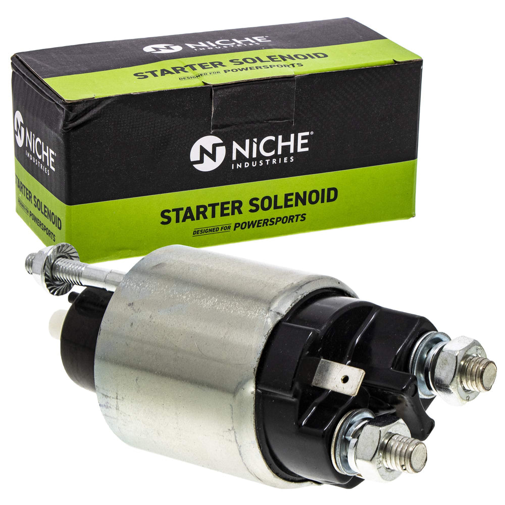 NICHE starter solenoid front view showing compact 12V design and reliable fit