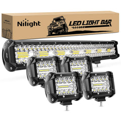 Nilight 20 inch 420W bar front view showing powerful lighting output