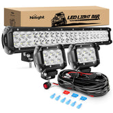 Nilight 20inch combo light bar front view showing beam benefit