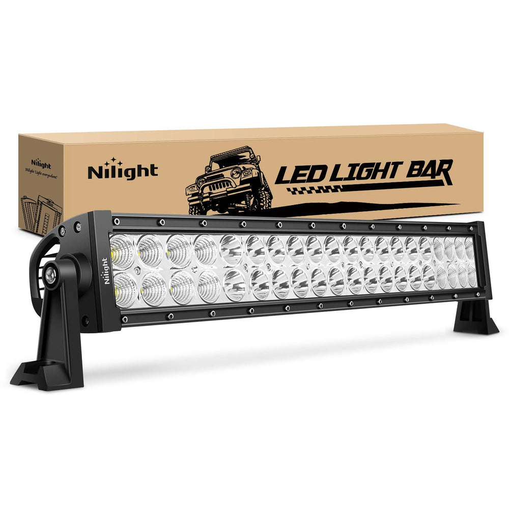 Nilight 22-inch front view showing full LED array and rugged design for reliable night driving