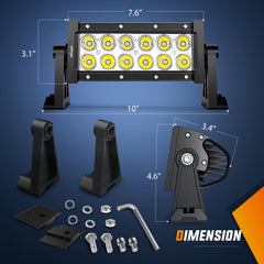 Nilight 36W close-up of LED array highlighting focused high-intensity chips for improved visibility