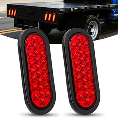 Nilight front view of 6-inch oval tail light showing bright LEDs and clear lens benefit improved visibility