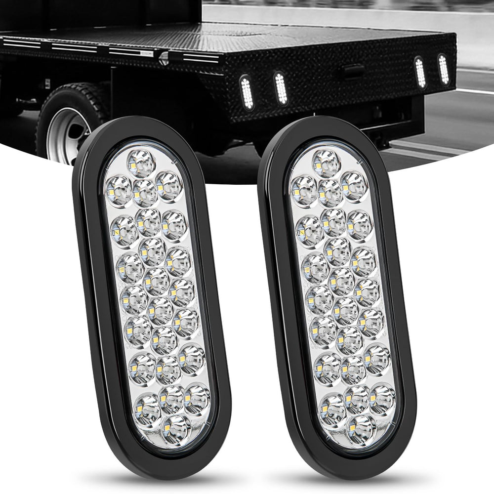 Nilight 6" oval front view showing LEDs and clear lens for improved visibility