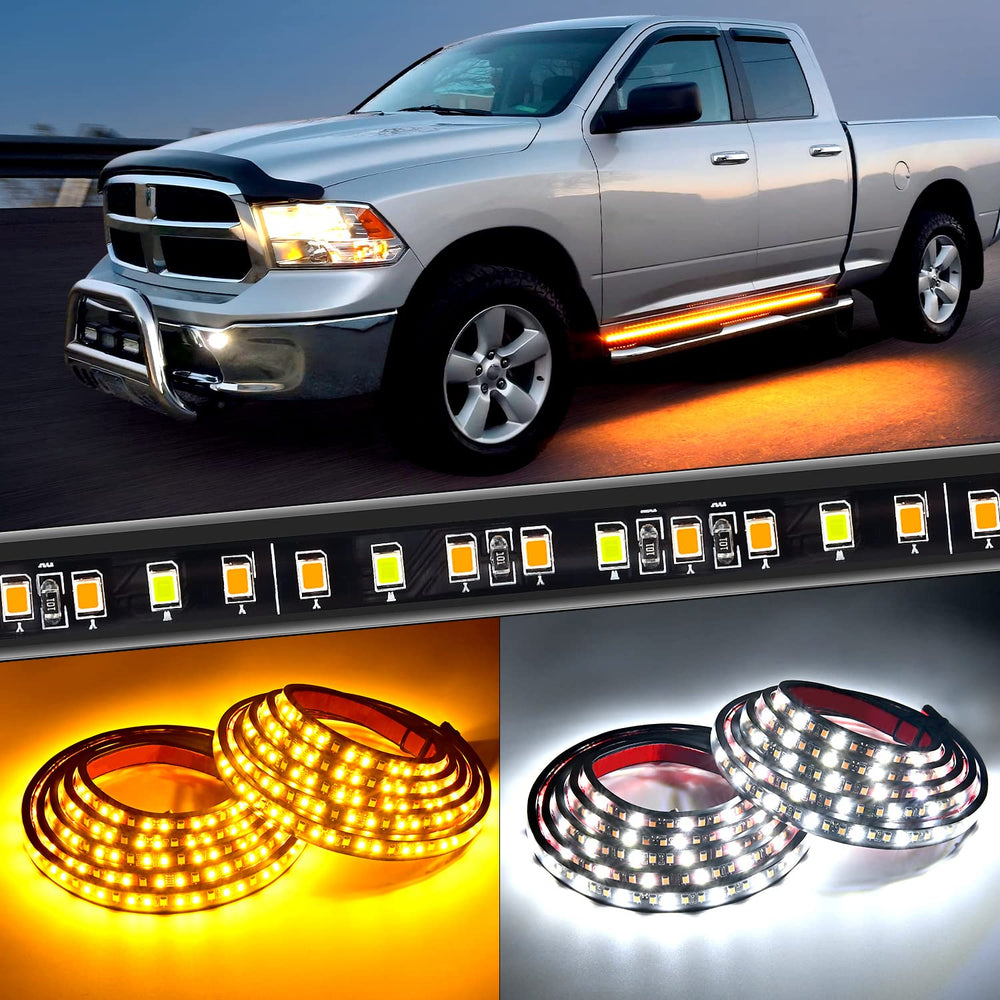 Nilight installed on truck rocker illuminating step for safer entry