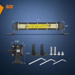 Nilight 7-inch light bar close-up of adjustable bracket for easy aiming and secure fit