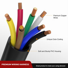 Nilight 12ft cable bent to show flexibility and reduced strain
