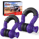Nilight front view of two D-ring shackles showing durable finish and hardware benefit