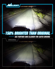 Nilight D4S installed in headlight housing demonstrating focused beam and fitment