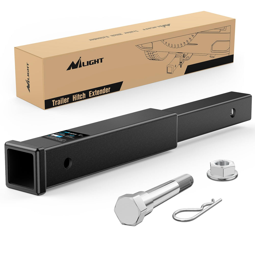 Nilight extender front view showing 2-inch receiver fit and durability benefit