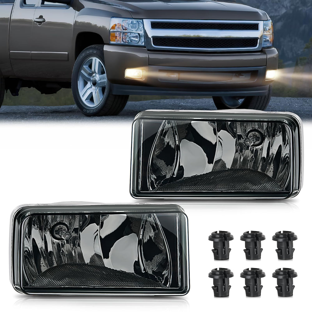 Nilight fog lights front assembly showing fit and mounting for Chevy Silverado benefits easy replacement