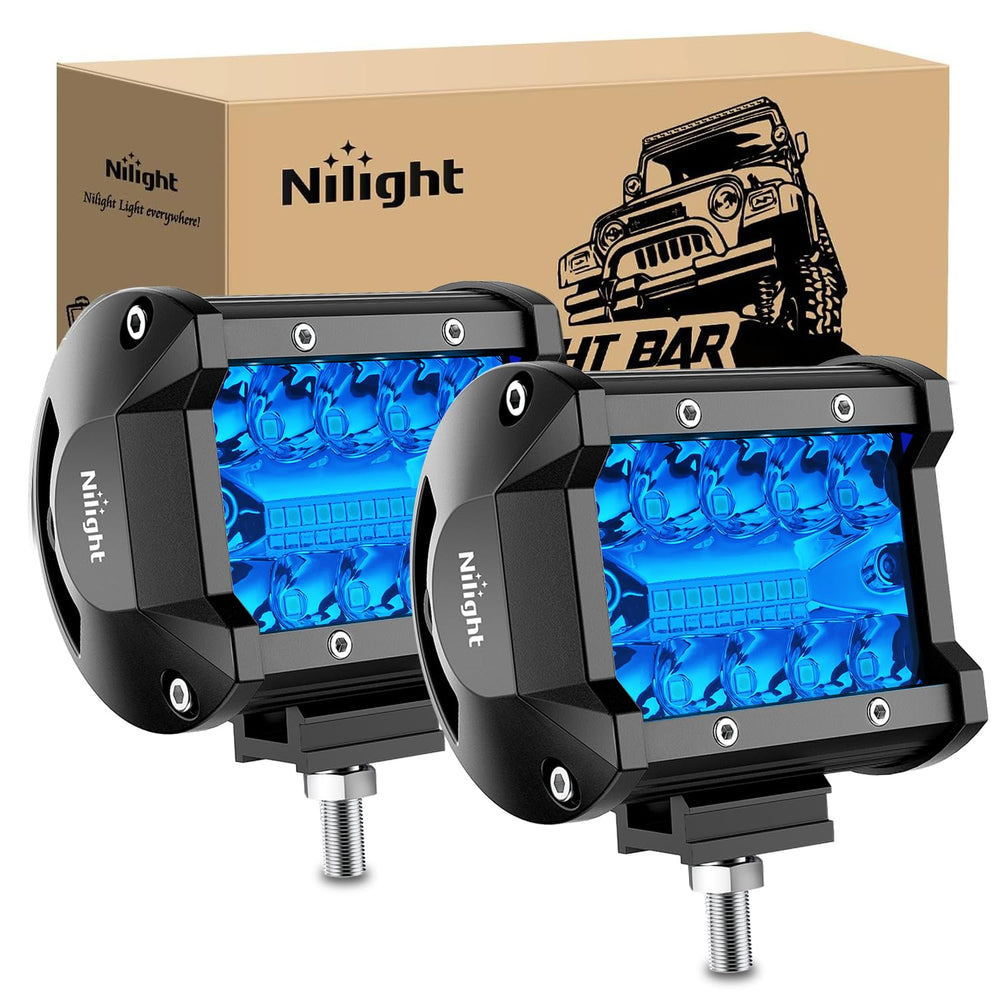 Nilight front view of 4-inch blue pods showing compact form and strong illumination benefit