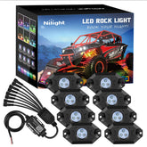 Nilight front packaging showing 8PCS RGB kit and benefits