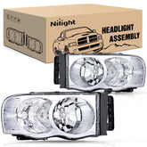 Nilight front view of both chrome headlight assemblies showing fit and finish