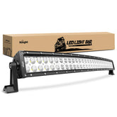 Nilight front view of 32-inch curved LED light bar showing bright output