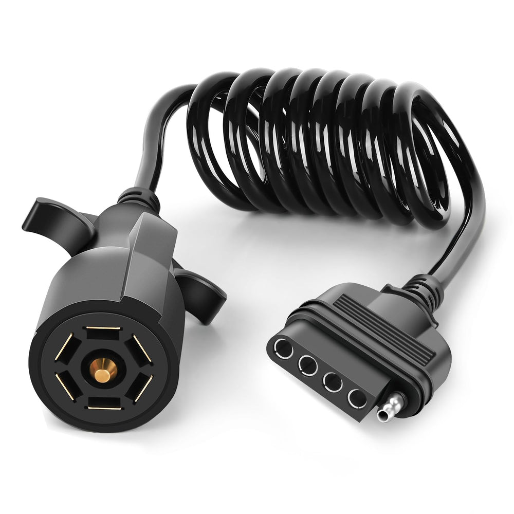 Nilight front view of 7-way to 5-way adapter showing plug orientation and easy hookup