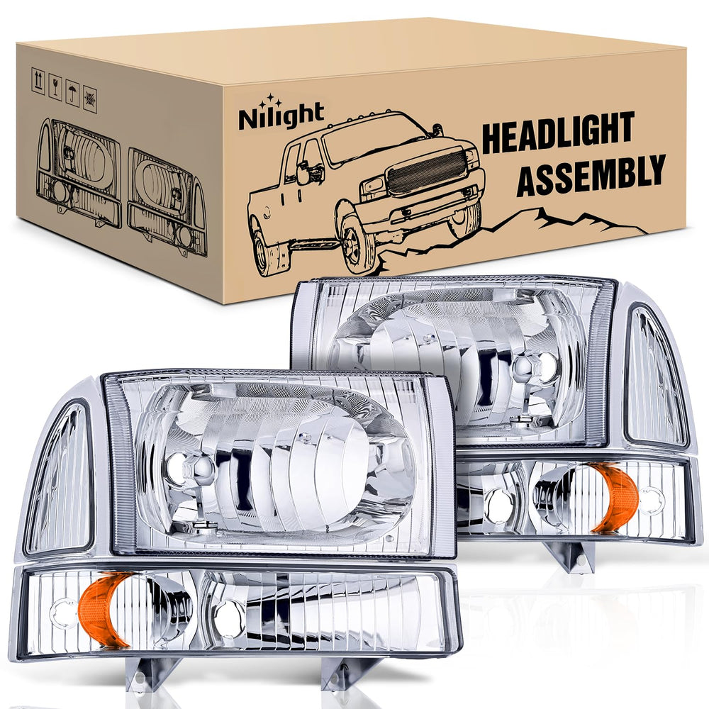 Nilight front view of chrome headlight pair showing restored truck appearance