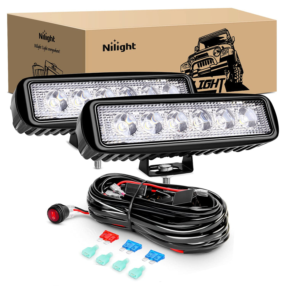 Nilight front view of two spot pods showing compact design and bright output