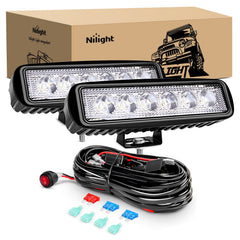 Nilight front view of two spot pods showing compact design and bright output