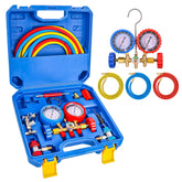 Nilight front view of manifold gauge set showing gauges and handles, durable tool benefit