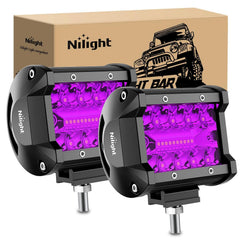 Nilight front view of purple LED pods showing compact two-pack and bright accent