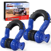 Nilight front view of two-pack D-ring shackles showing durable finish and strength benefits