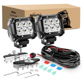 Nilight front view of two 4 inch spot pods showing compact housing and bright output