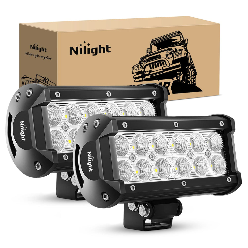 Nilight front view of two 6.5 inch pods showing strong wide beam benefit