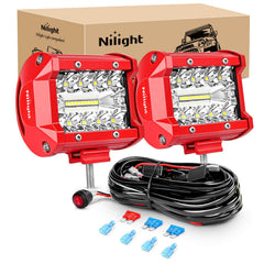 Nilight front view of paired light bars showing compact housing and bright output