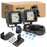 Nilight front view mounted on Polaris Ranger showing improved visibility