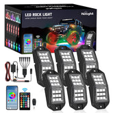 Nilight front view of six RGB LED pods showing wide-angle coverage benefit