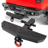 Nilight front view of hitch step showing sturdy step and benefit of easy access