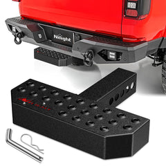 Nilight front view of hitch step showing stable stepping surface and quick access