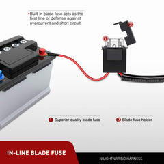 Nilight inline blade fuse detail protecting lights from overcurrent