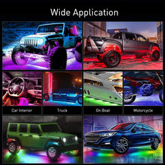 Nilight installed under car at night showing bright glow and benefit: improved nighttime presence