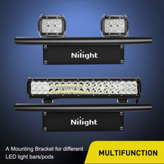 Nilight front license plate mounting bracket installed for easy no-drill fitment
