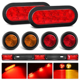 Nilight oval taillight front showing bright LEDs and clear lens benefit visibility
