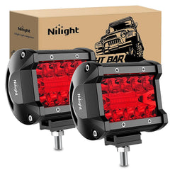 Nilight front view of red LED pod showing housing and lens for signaling