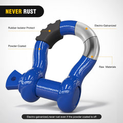 Nilight shackle side profile showing 3/4" D-ring body and clear size reference