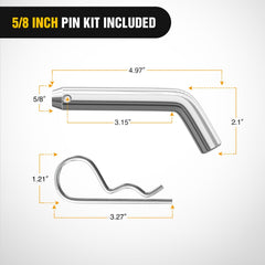 Nilight detail of 2x2 shank and hitch pin showing simple installation benefit