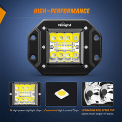 Nilight side profile showing aluminum fins for faster heat dissipation benefit