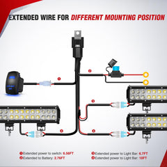 Nilight blue 5-pin rocker switch close-up with illuminated indicator for visibility
