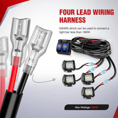 Nilight wiring harness overview with wires, relay, and inline fuse for safer installs