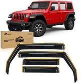Nilight front passenger visor on Wrangler showing sleek protection and reduced rain entry