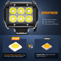 Nilight ZH009 mounted on bumper illustrating off-road fitment and focused long-distance lighting