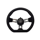 NINEFOX front view of the 10.5 inch steering wheel showing classic black finish and comfortable grip