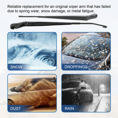 Nirakoka passenger side wiper arm close-up showing precise mounting and durability