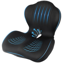 Nisuez front view seat cushion showing ergonomic shape and immediate comfort benefit